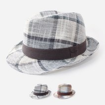 중년남성모자 체크 페도라 신사모자 FB22CLT5202 중절모