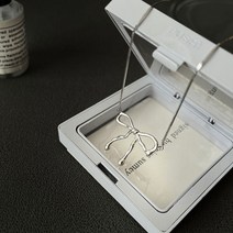 여자은목걸이 S925순은 불규칙 리본 팬던트 목걸이 스윗스타일 다크스타일 스트리트촬영 트랜드