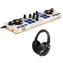 hercules djcontrol mix dj 소프트웨어 컨트롤러 algoriddim djay 앱 번들 전문 폐쇄형 오버이어 헤드폰 포함