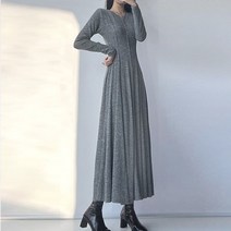 나인포시즌 핀핀 11월 12월 결혼식 하객룩 상견례 옷차림 핀턱 절개 롱 플레어 A라인 핀턱 니트 주름 엄마돌 원피스 데일리룩