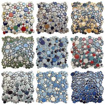 세라믹 자갈 돌 DIY 타일 30X30 미끄럼 방지 바닥 매트 발 마사지 화장실 온천 목욕탕 인테리어, 30X30 2개, 과일 녹색 DIY-005