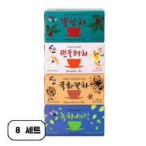 다예 맛있는 꽃잎차 모음, 뽕잎차 + 민들레차 + 국화꽃차 + 녹차, 8세트
