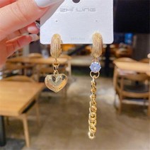 패션 긴 술 사랑 우아한 귀걸이 골드 지르코늄 드릴 스터드 귀걸이 웨딩 매력 보석 선물