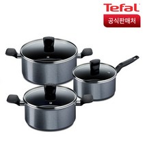 테팔 홈 쿡 인덕션 냄비 세트 3개, 그레이, 편수 18cm + 양수 20cm + 24cm