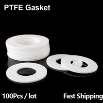 가스켓PTFE 가스켓 플라스틱 플랫 와셔 씰링 펌프 압축기 믹싱 주전자 CS 2MM 3MM 한 팩에 100 개, 18 12x22x2_01 WHITE