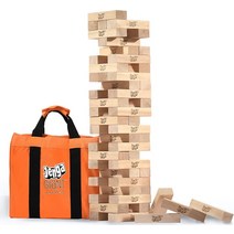 Jenga Official Giant JS6 - 1.2m(4피트) 이상까지 쌓을 수 있는 엑스트라 라지 사이즈 튼튼한 휴대용 가, 한개옵션0