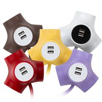 파워존 테트라포드 디자인 멀티탭 3구 USB 익스텐디드 3m, 브라운
