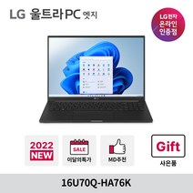 LG전자 울트라PC 엣지 16U70Q-HA76K, WIN11 Home, 16GB, 256GB, 라이젠7, 차콜그레이