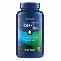 GNC Triple Strength Fish Oil Mini 240 Softgels 피쉬오일 미니, 240정, 1병