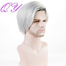 군인가발 20대남자가발 투블럭가발 남자패션가발 남성통가발합성 남성 가발 자연 짧은 스트레이트 블랙 선염 실버 그레이 남자 가발 조절 가능한 크기 통기성 새로운 남성 머리, 7436