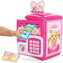 장난감 피기은행 ATM 세이프 뱅크 전자패스워드 머니 절약 현금화 3세 소년 소녀들을 위한 박스 교육용 장난감 선물 보관 가능, 상세페이지 참조
