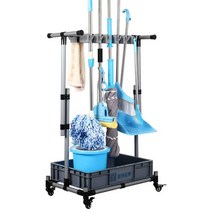 청소도구 정리함 보관함 빗자루 걸이 행거, 후크 24개