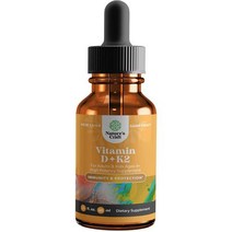 비타민D 비타민d5000iu 유기농비타민d K-2 비타민이 포함된 비타민 D 방울 - 지원 액체 5000IU MK7 K2 더 나은 흡수를 위한 M, 단일수량, 단일개당 용량/중량/정