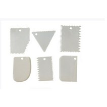 도자기굽기 물레 흙 재료 점토 도자기 플라스틱 스크레이퍼 도구 점토 조각 치아 모양 DIY 텍스처 6 개, 01 white