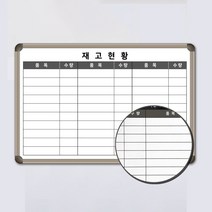 재고현황판 900x600 재고관리 보드 품목 수량현황표 화이트보드 사무실화이트보드 입출고 관리칠판, 자석형(자석부착O)