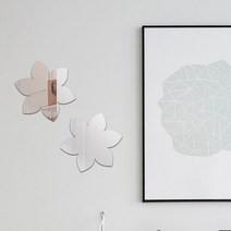 핸드팩토리 스위트 플로럴 아크릴 미러, 실버, 5x6cm