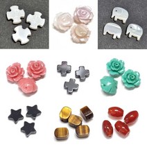 비드붐 원석장식 A 자개비즈 송석꽃 해마석 오닉스, PE, 14