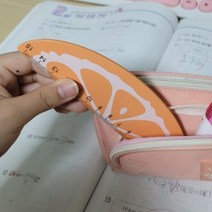 15cm 나무자 주황 디자인 자 학생 학원 단체선물 판촉용