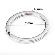 스테인레스 스틸 열쇠 고리 152023252830mm 라운드 플랫 라인 스플릿 링 DIY 결과 20 개묶음, 1.6x25mm