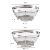 스텐레스 물빠짐 바구니 씻기 좁쌀 깨신기 거름망 쌀뜨개 쌀뜨물세척기 가정용여과물세척요리가 그릇을 깨다., [소형 + 중형]]