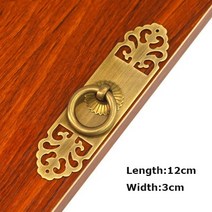 골동품 황동 캐비닛 핸들 중국 스타일 가구 손잡이 서랍 옷장 문 하드웨어를 당깁니다, 01 Length 12cm