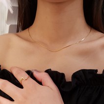 써지컬 목걸이 뱀줄 스네이크 두줄 쥬얼리 18k 골드