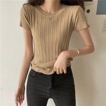 영메이 여성용 여름 베이직 니트 YM23001S