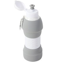 실리콘물병 휴대용 600ml 스포츠 음료보틀 고급텀블러, 그레이