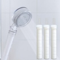 디하우스 샤워필터기 수돗물 비타민 샤워기 헤드 필터, 2중 필터 샤워기+교체용 필터 3팩(9개)