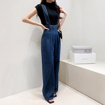 미나그램 여성용 그라찌 청멜빵 와이드 점프수트