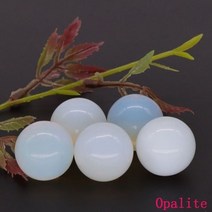 도매 20mm 스톤 비즈 천연 보석 레이키 힐링 라운드 볼 크리스탈 DIY 목걸이 팔찌 쥬얼리 세공 액세서리, 20pc, Opalite