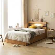 [파로마] 더스틴 LED 빅서랍 3단수납침대 Q (프레임만), 화이트