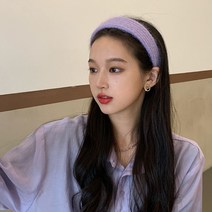 은꽃밴드 니트와이드머리띠 여성 헤어밴드