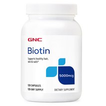GNC 비오틴 5000mcg 글루텐 프리 무설탕 캡슐, 120정, 1개