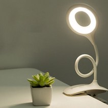 LED 집게형 클립형 링스탠드 독서등 취침등 탁상스탠드, led 스탠드 집게형 화이트