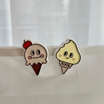 다다룸 아이스크림 석고방향제 향기 차량용 자석용 선물 돌 답례품, 체리아이스크림, 차량용 롱클립, 다우니프레쉬