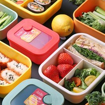 France Ardin 도시락 겸 냉장고 보관 반투명 프리미엄 밀폐용기, 세칸찬통(1050ml), 애플민트