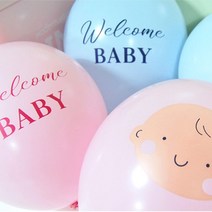 30cm 웰컴 베이비 풍선 4개 출산 아기 아이 임신 축하 백일 파티 이벤트 장식, 30.5cm 웰컴베이비 4개입