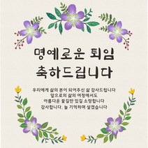 주영디자인 퇴임 축하현수막 -무료배송- 문구수정 가능 구김없는 포장&배송, 퇴임-1