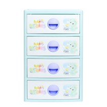 지오리빙 베이비스 4단 플라스틱 서랍장, 블루