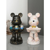 모던하우스 리틀베어 베어브릭 팝아트 피규어 트레이 사이드 간이 테이블 72cm, O