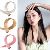 붙임 헤어 피스 염색 브릿지 똑딱이 부분 가발, 애쉬그레이