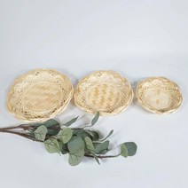 라탄 디저트 원형 바스켓 3P셋트
