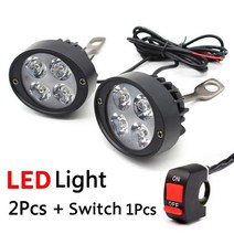 2Pcs LED 오토바이 헤드 라이트 미러 마운트 운전 안개 자리 스포트 램프 1Pc 스치