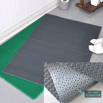 우천 비올때 바닥 빗물배수 고무매트 미끄럼방지 PVC 현관바닥 눈비, 그린