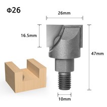 정밀 가공 밀링 커터 1pc 10mm 생크 두 나사 잠금 스레드 밀 CNC 목공 바닥 청소 도구 라우터 비트, 26mm