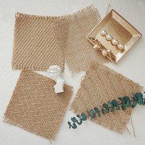 일호장신구 삼베 장식 매트 티 코스터 국내배송, 삼베장식매트티코스터(격자꼬임)