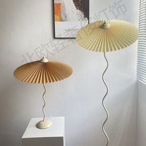 Pleated 빈티지 조명 플로어 램프 침실 LED 책상 디자인 장 단 스탠드 조명 미국, 화이트 블랙 무단 디밍