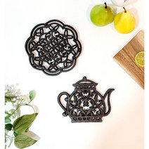 주방소품 주물 냄비받침 2type 주전자 모양 냄비받침대, 01)티팟모양