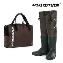 다이나미스 웨이더 부츠 낚시 무릎장화, L, 브라운